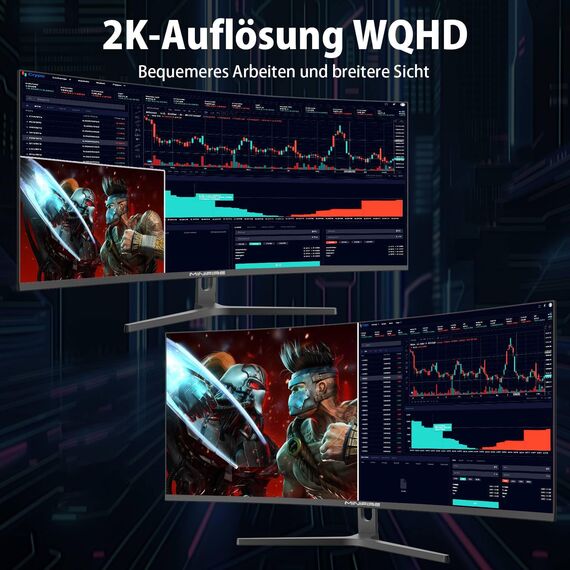 Minifire Gaming Curved Monitor 32 Zoll 180Hz, 2K WQHD(2560 x 1440), 1500R,1ms(MPRT), AMD FreeSync, sRGB 125%, VESA，2xHDMI 2.0 / 2xDP (180Hz), Augenpflege - MFG32C3Q