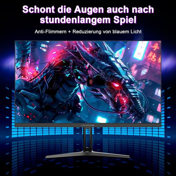 Minifire 27 Zoll Gaming Monitor, 260Hz, 2K QHD 1440P 1ms Adaptive Sync, sRGB 130%, HDR10, 2×DP1.4, 2×HDMI 2.1(TMDS) Wandbefestigung (MFG27F4Q Pro)