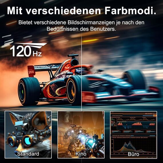 Minifire 24 Zoll USB-C Monitor (1920×1080 FHD, 120Hz, VA, 5ms) - mit FreeSync, Rahmenlos Design, sRGB 110% und Augenschutz, HDMI 1.4&USB-C 2.5W (MF24X3AC)