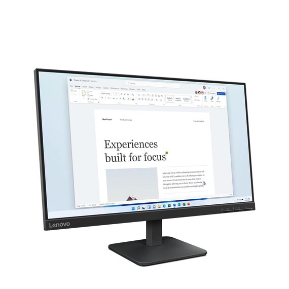 Lenovo L24-4e | 23.8" Full HD WLED Monitor | 1920x1080 | 16:9 | 100 Hz | 4ms Reaktionszeit | IPS-Panel | HDMI | VGA Anschluss | Entspiegelt | Raven schwarz | 3 kg