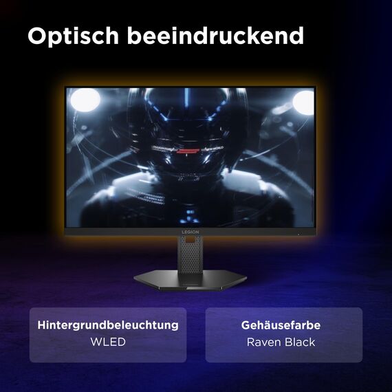 Lenovo Legion 27U-10 | 27" UHD WLED Gaming Monitor | 3840x2160 | 16:9 | 160Hz | 0.5ms Reaktionszeit | HDMI |DisplayPort | Audio 3.5mm | 3-seitig-Panel | TÜV Augenschutz | schwarz | 6.2 kg