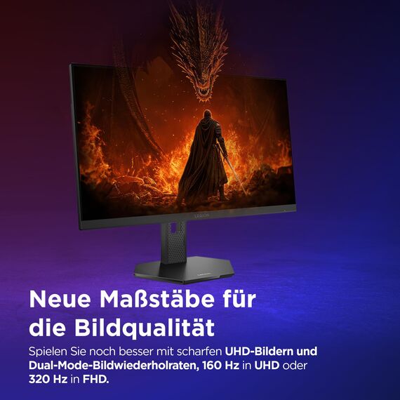 Lenovo Legion 27U-10 | 27" UHD WLED Gaming Monitor | 3840x2160 | 16:9 | 160Hz | 0.5ms Reaktionszeit | HDMI |DisplayPort | Audio 3.5mm | 3-seitig-Panel | TÜV Augenschutz | schwarz | 6.2 kg