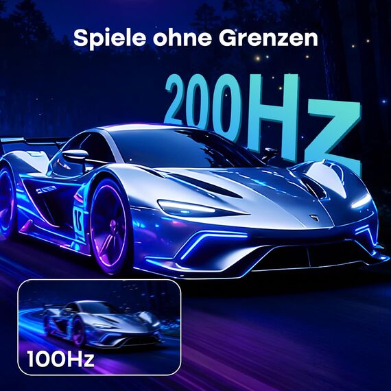 Amzfast 27 Zoll Gaming Monitor, WQHD 2560x1440, 200Hz, Fast IPS Panel, 1ms MPRT, Adaptive Sync, Integrierte Lautsprecher, 132% sRGB, HDR 400, VESA 100x100, HDMI 2.0x2 & DP 1.4x2 – AMZG27F5Q
