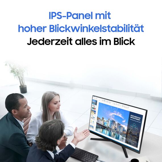 Samsung S31C Essential Monitor S24C314EAU, 24 Zoll, IPS-Panel, Full HD-Auflösung, Eco Saving Plus, AMD FreeSync, 5 ms Reaktionszeit, Bildwiederholrate 75 Hz, Schwarz