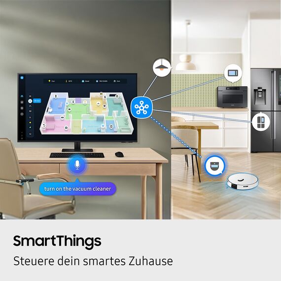 Samsung M70F 43 Zoll 4K Smart AI Monitor, VA-Panel, 3840 x 2160, 60Hz, 4ms (G/G), Speaker, Gaming Hub, 4K Upscaling, Sprachsteuerung, Smart TV-Apps & AI Features, HDR10, LS43FM700UUXEN
