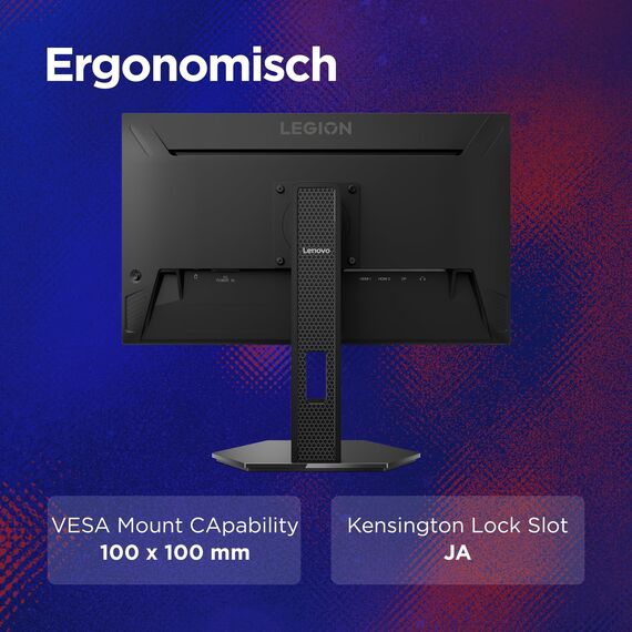 Lenovo Legion 25-10 | 25" Full HD WLED Gaming Monitor | 1920x1080 | 16:9 |320Hz | 0.5 ms Reaktionszeit | HDMI | VGA | Audio 3.5mm | 3-seitig-Panel | TÜV Augenschutz | schwarz | 5.2 kg