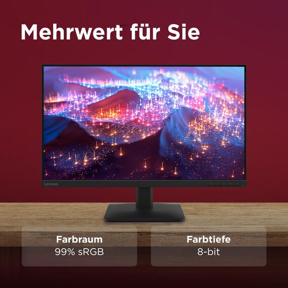 Lenovo L27-41 | 27'' Full HD WLED Monitor | 1920 x 1080 | 16:9 | 100Hz | 4ms Reaktionszeit | HDMI | VGA | 3-seitig IPS Panel | Raven schwarz | 4.1 kg