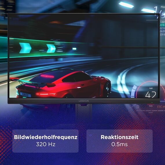 Lenovo Legion 25-10 | 25" Full HD WLED Gaming Monitor | 1920x1080 | 16:9 |320Hz | 0.5 ms Reaktionszeit | HDMI | VGA | Audio 3.5mm | 3-seitig-Panel | TÜV Augenschutz | schwarz | 5.2 kg