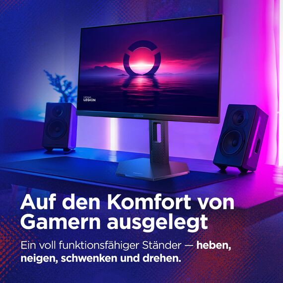 Lenovo Legion 25-10 | 25" Full HD WLED Gaming Monitor | 1920x1080 | 16:9 |320Hz | 0.5 ms Reaktionszeit | HDMI | VGA | Audio 3.5mm | 3-seitig-Panel | TÜV Augenschutz | schwarz | 5.2 kg