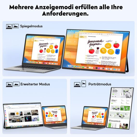 MAGICRAVEN 23.8" 4K Portable Monitor, 3840x2160 UHD Tragbarer Monitor 4K, Laptop Bildschirm Erweiterung, 100% sRGB Mobiler Monitore, Laptop Screen Extender für Laptop/PC/Mac/PS5/4/X-BO
