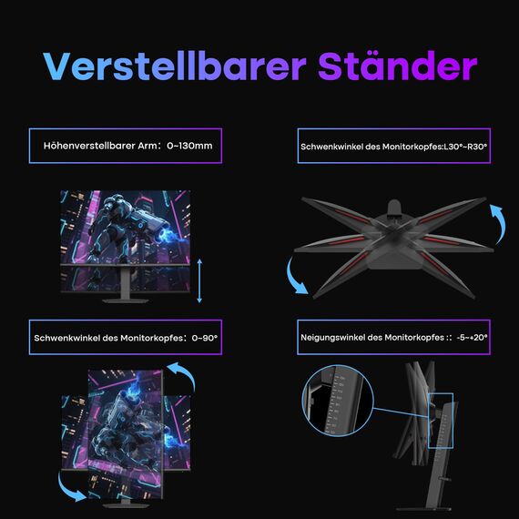 Amzfast 27 Zoll 4K Dual Modus Gaming Fast IPS Monitor, UHD 160 Hz/FHD 320 Hz, Eingebaute Lautsprecher, 1ms MPRT, HDR 400, sRGB 126%, HDMI 2.1, DP 1.4, PBP/Pip, Adaptive Sync- AMZG27F6U