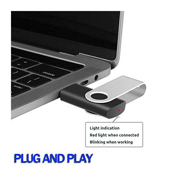 USB Sticks 8GB 10 Stück, AreTop USB 2.0 8GB 10 Stück 360 Grad USB Stick High Speed Datenspeicher Memory Stick (Schwarz)