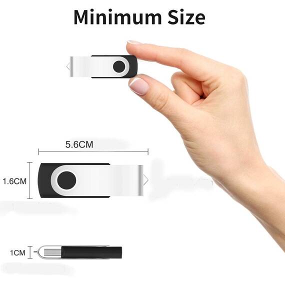 USB Sticks 8GB 10 Stück, AreTop USB 2.0 8GB 10 Stück 360 Grad USB Stick High Speed Datenspeicher Memory Stick (Schwarz)
