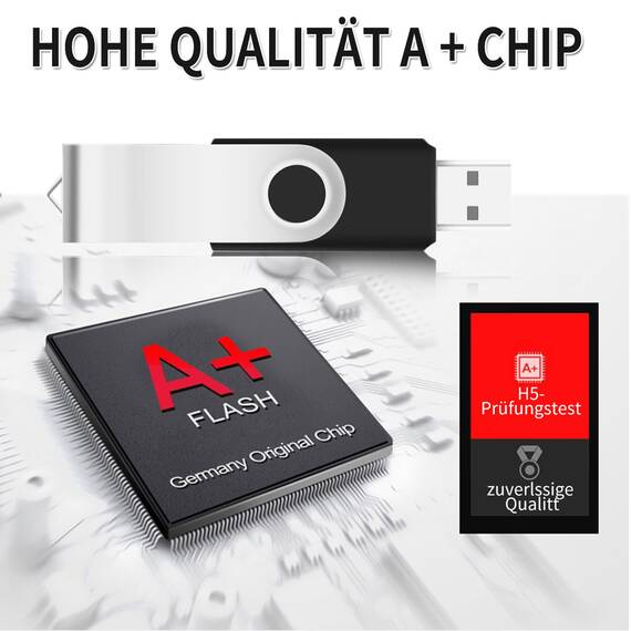 USB Sticks 8GB 10 Stück, AreTop USB 2.0 8GB 10 Stück 360 Grad USB Stick High Speed Datenspeicher Memory Stick (Schwarz)