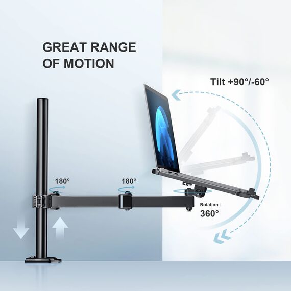 HUANUO Laptop Halterung Schreibtisch, Laptop Arm, Laptophalter Schreibtisch für 16,5” Laptop, Monitor Halterung für 13 to 35 Zoll Bildschirm