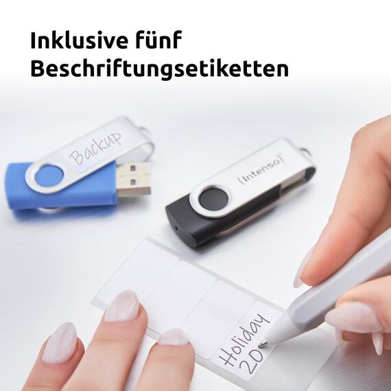 Intenso Office Line USB Stick 5X 64 GB | Super Speed USB-A 3.2 Speicherstick mit bis zu 70 MB/s | 5 Farben mit Metallbügel & Beschriftungsetiketten: Amazon.de: Computer & Zubehör
