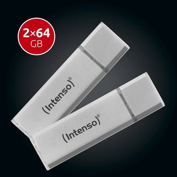 Intenso Ultra Line, 2x 64GB Speicherstick, USB 3.2 Gen 1x1, silber