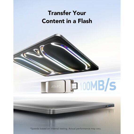 Lexar D40E Dual-Laufwerk 256GB, USB 3.2 Gen 1, Typ C, USB-Flash-Laufwerk, Metallgehäuse, drehbare Konstruktion, Flash-Laufwerk (LJDD40E256G-BNSNG)