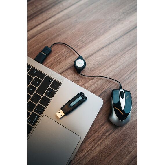 VERBATIM Store 'n' Go V3 USB-Stick I USB-3.2 Gen1 I 16 GB I Speicherstick mit Schiebemechanismus I USB-3 mit SuperSpeed-Schnittstelle I externer Speicher für Laptop Notebook & Co I schwarz