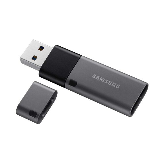 Samsung DUO Plus USB-Stick Typ-A, 64 GB, 300 MB/s Lesen, 30 MB/s Schreiben, Widerstandsfähiges USB 3.1 Flash Drive mit Schlüsselring, Gunmetal Gray, MUF-64DB/APC