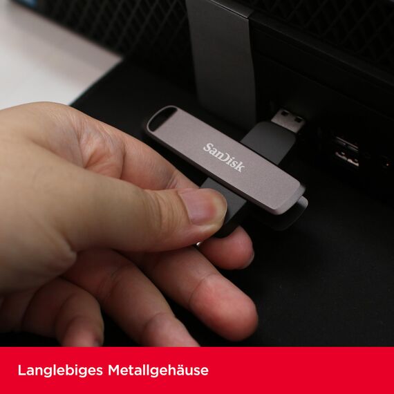 SANDISK Extreme PRO DUAL Drive 512 GB, Flash-Laufwerk 2-in-1 USB Type-A und USB Type-C, Lesen bis zu 1000 MB/s, Automatische Backup, Dateiverwaltung Metallgehäuses, Schwarz
