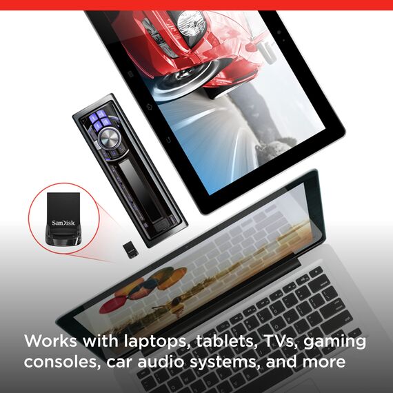SANDISK Ultra Fit USB Type-A Flash-Laufwerk 1 TB (Für Laptops, Spielkonsolen und Auto-Audiosysteme, Plug-and-Stay, 400 MB/s Lesen, RescuePRO Deluxe Software)