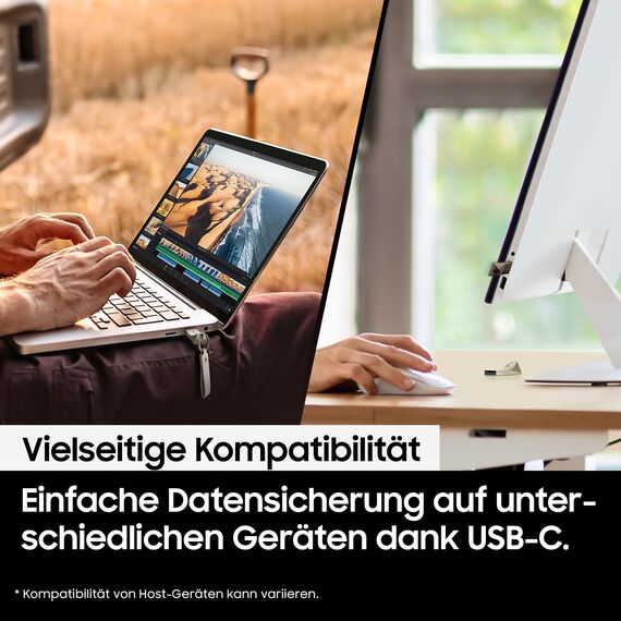 Samsung BAR Plus USB-Stick Typ-A, 128 GB, 400 MB/s Lesen, 60 MB/s Schreiben, Widerstandsfähiger USB 3.1 Speicherstick mit Schlüsselring, Titan Gray, MUF-128BE4/APC