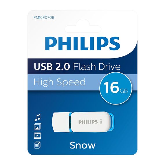 Philips Snow Edition 2.0 USB-Flash-Laufwerk USB-Stick 16GB für PC, Laptop, Computer Data Storage, Lesegeschwindigkeit bis zu 21 MB/s