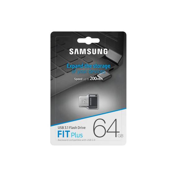 Samsung MUF-64AB/EU FIT Plus 64 GB Typ-A USB 3.1 Flash Drive Schwarz/Weiß