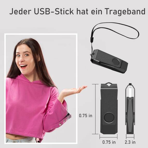 USB Sticks 4GB 10 Stück, AreTop USB 2.0 Farbiger Speicherstick, High Speed USB Stick mit Lanyard, Memory Stick Data Storage für PC/Computer/Laptop/Auto