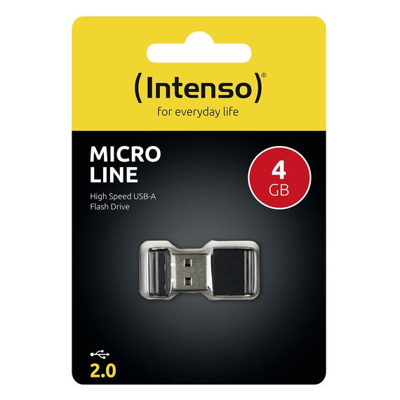 Intenso 3500450 Micro Line 4 GB USB-Stick USB 2 schwarz, 4GB - USB 2.0
