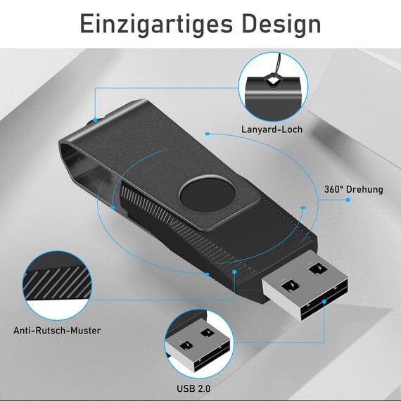 USB Sticks 4GB 10 Stück, AreTop USB 2.0 Farbiger Speicherstick, High Speed USB Stick mit Lanyard, Memory Stick Data Storage für PC/Computer/Laptop/Auto