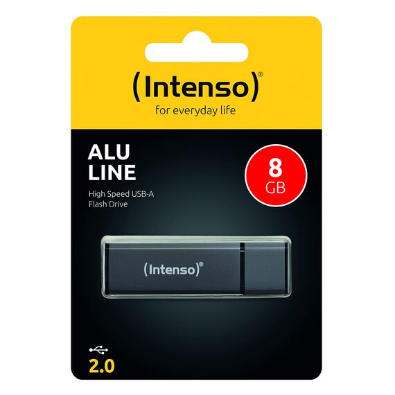 Intenso Alu Line 8GB Speicherstick USB 2.0 anthrazit (Packung mit 4)