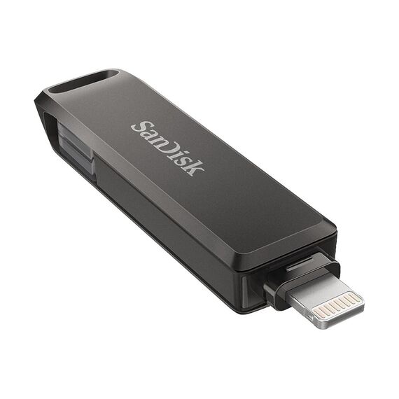 SanDisk iXpand Luxe Flash-Laufwerk 2-in-1 iPhone Speicher 64 GB (iPad kompatibel, automatisches Backup, USB-C und Lightning Anschluss, Passwortschutz, iXpand App), Silber