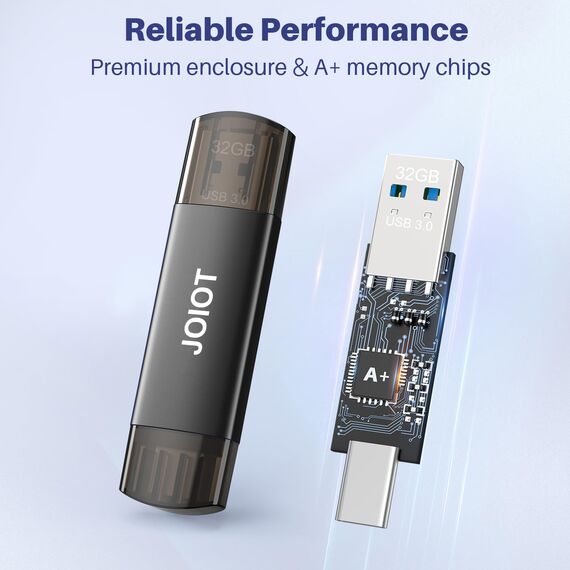 5 Stück USB Stick 32GB 3.0 USB C Stick 3.0 Mini USBC Stick Metall 2-in-1 Speicherstick 32 GB High Speed Flash Laufwerk 3.0 Flash Drive Kompatibel mit Android iPhone Linux Laptop Schwarz