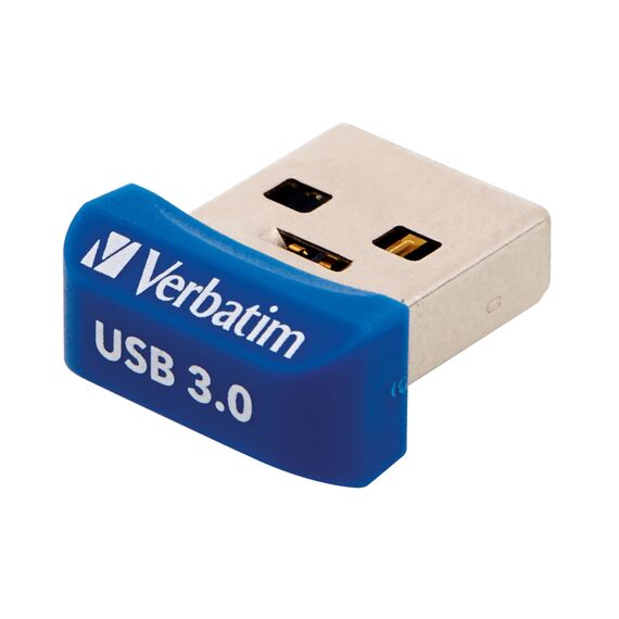 Verbatim Flash Drive (16GB, Store 'n' Stay, Nano USB 3.0, 60MB/s, 400x Retail-Blister) schwarz, Blau, 16 GB, 98709