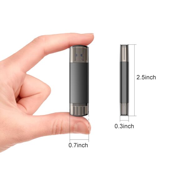 JOIOT USB Stick 32GB 3.0 USB C Stick 3.0 2 in 1 USB 3.0 Flash Drive OTG Speicherstick High Speed Flash Laufwerk Mini Flash Drive für IOS Android Handy Linux Laptop Schwarz - 1 Pack 3.0 (Packung mit 2)