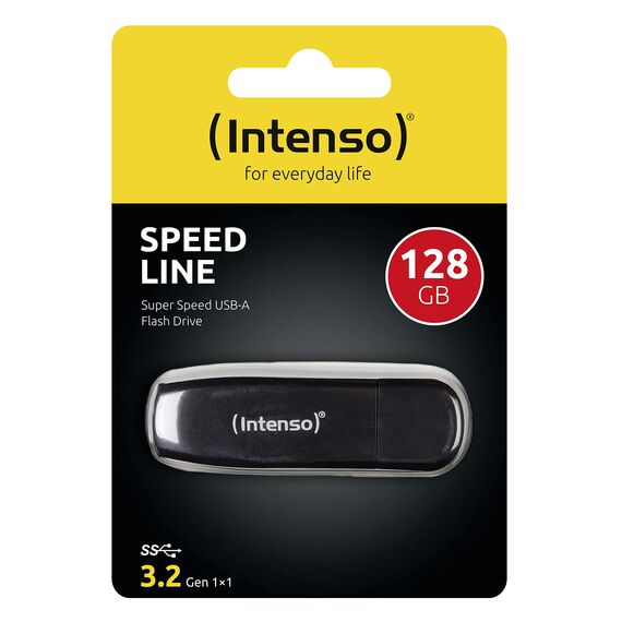 Intenso Speed Line, 128GB Speicherstick, USB-Stick 3.2 Gen 1x1, schwarz, 1er Pack