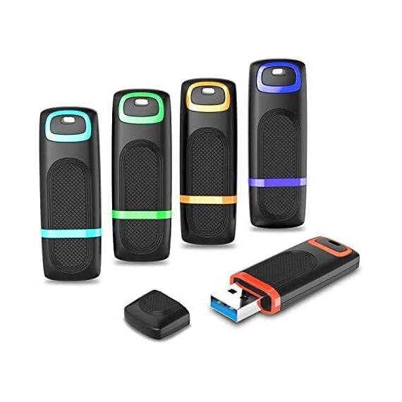 USB 3.0 Stick 32GB 5 Stück Vansuny High-Speed USB 3.0 Speicherstick 32 GB Flash Laufwerke Memory Stick 32GB mit LED-Anzeige, Kappe und Lanyard Loop für PC, Desktop, Laptop, Spielekonsolen(bunt)