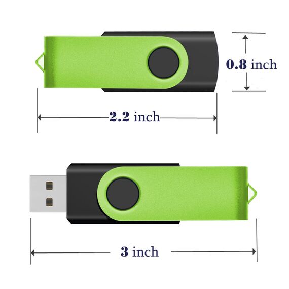 EASTBULL USB Stick 8GB 5 stück Speicherstick 2.0 USB Sticks Data Datenspeicher (8GB, Grün)