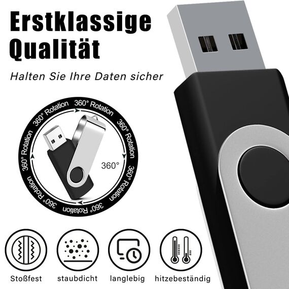 64GB USB Stick 5 stück Mehrfarbig USB 2.0 Speicherstick USB Sticks Data Datenspeicher Mehrfarbig