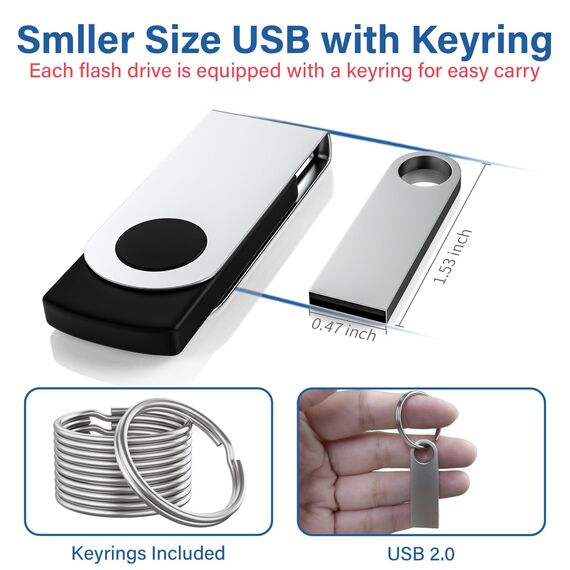 Metall USB-Stick personalisiert, 50 Stück, Wooolken Pen Drive 2.0 mit Gravur von Text, Muster, Firmen- oder individuellem Logo, 128 MB/256 MB/512 MB/1 GB/2 GB/4 GB/8 GB/16 GB/32 GB/64 GB/128 GB