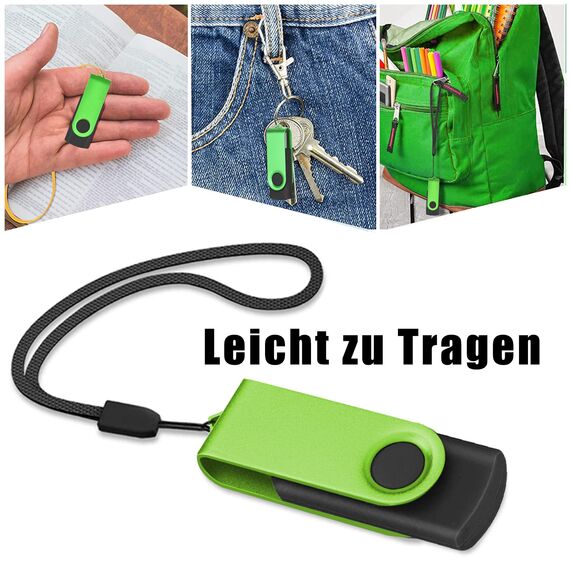 EASTBULL USB Stick 8GB 5 stück Speicherstick 2.0 USB Sticks Data Datenspeicher (8GB, Grün)