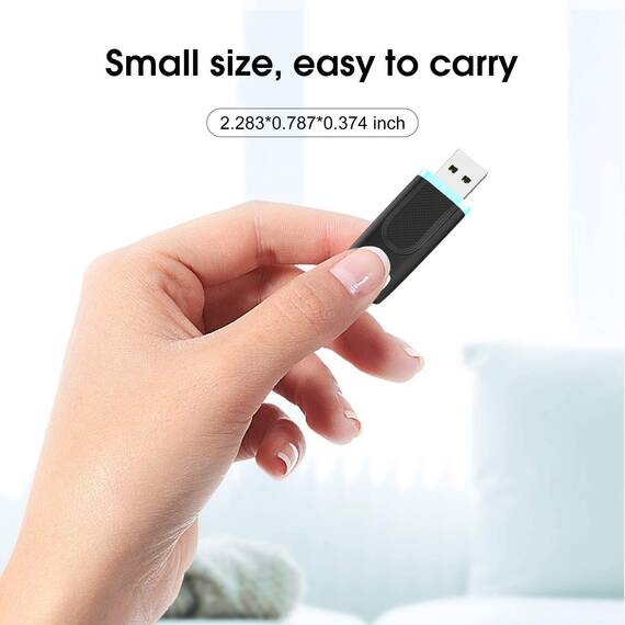 Vansuny 10 Stück USB Sticks 64GB 10er Pack USB Stick 64GB USB 2.0 Datenspeicher-Backup für PC/Desktop/Laptop/Car Audio/Spielekonsolen(Cyan)