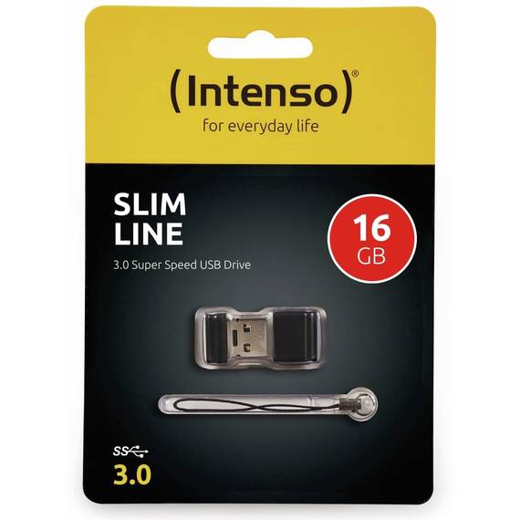 Intenso Slim Line, 16 GB USB-Stick, USB 3.2 Gen 1x1, schwarz