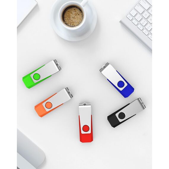 KEXIN USB Stick 16GB 10er Set, Speicherstick USB 3.0, Lesegeschwindigkeit bis 80MB/s, Schreibgeschwindigkeit bis 20MB/s, untes Metallgehäuse, Drehbares Design - Schlüsselanhängergeeignete USB-Sticks