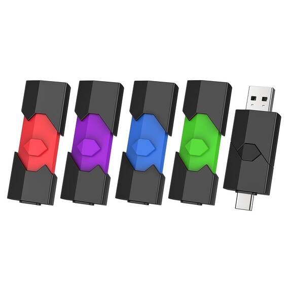 Vansuny 5 Stück USB C Stick 64GB USB 2.0, 5 Pack Dual USB Stick 2.0 USB A + USB C Stick 64GB, Type C OTG für iPhone 15/Smartphone/Tablet Mac/Computer