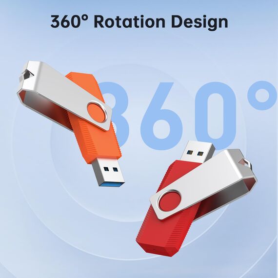 KEXIN USB Stick 32GB 5er Set, Speicherstick USB 3.0, Lesegeschwindigkeit bis 100MB/s, Schreibgeschwindigkeit bis 25MB/s, untes Metallgehäuse, Drehbares Design - Schlüsselanhängergeeignete USB-Sticks