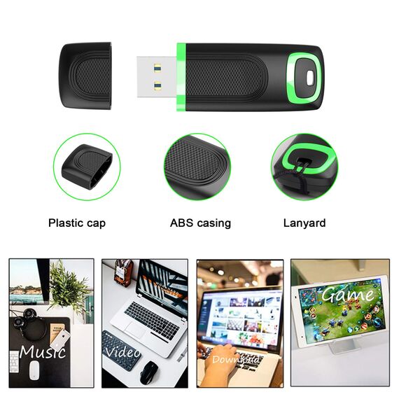 KEXIN 128GB USB Stick 3.0 Speicherstick 3 Stück Set USB Sticks 128GB Speichersticks 3er Pack USB3.0 Flash-Laufwerk mit Cap für PC, Auto, TV (Grün Rot Blau)