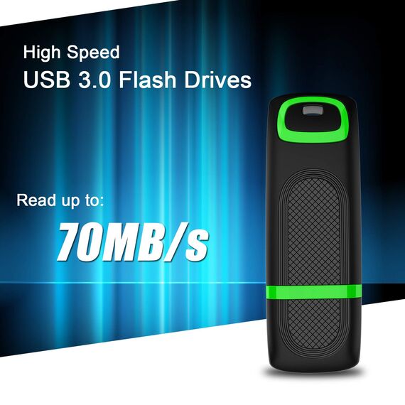 USB Stick 256GB 3.0, KEXIN USB Stick 3.0 256GB, 3 Stück Speicherstick 256 GB mit LED-Licht und Kappe für PC Desktop Laptop(256 GB, 3er Pack)